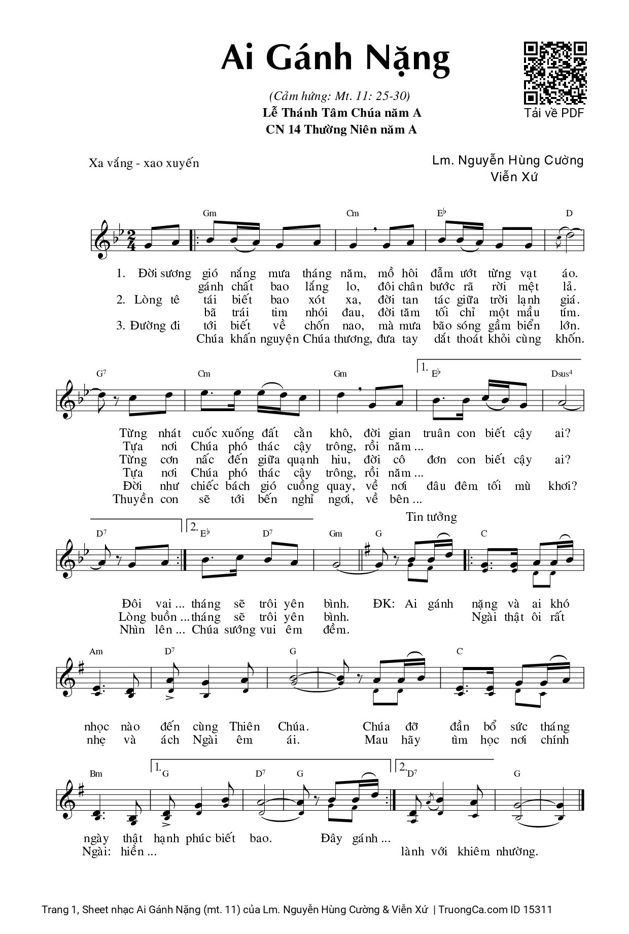 Sheet PDF of Ai Gánh Nặng (mt. 11)