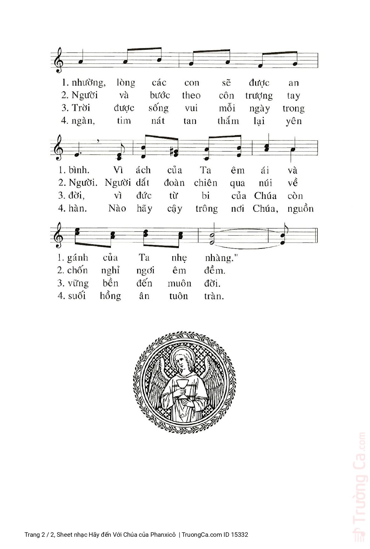Page 2 of Sheet music PDF Hãy đến Với Chúa - Phanxicô