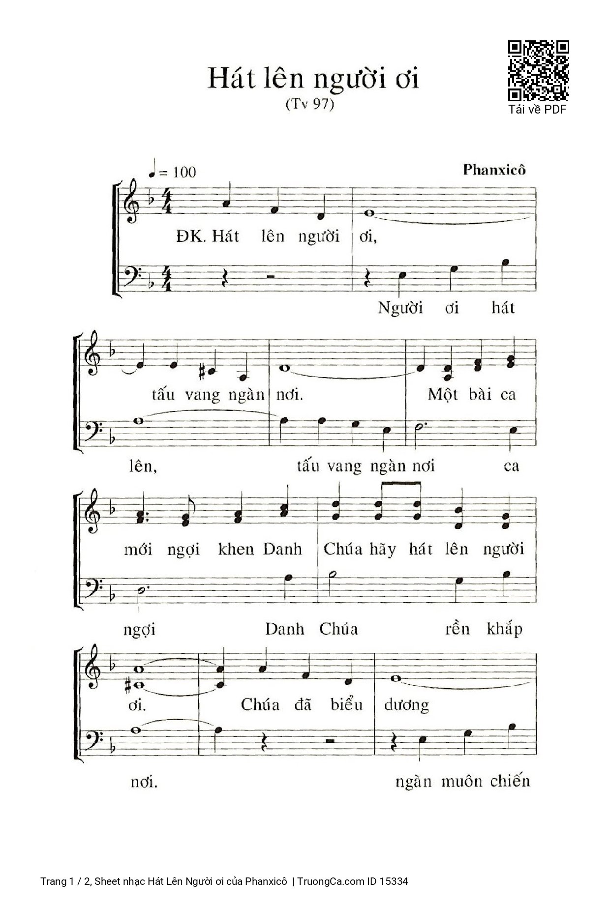 Sheet PDF of Hát Lên Người ơi