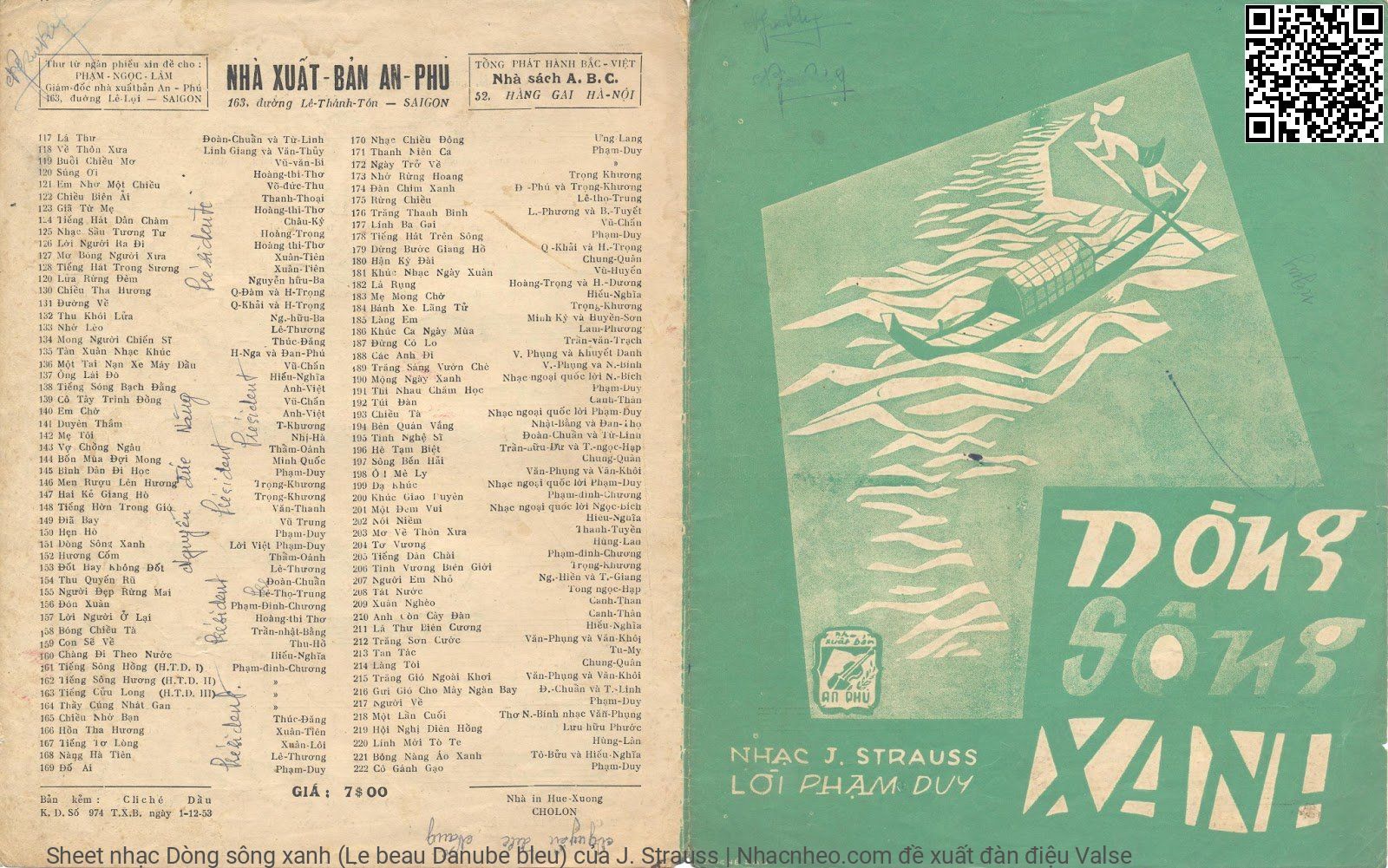 Sheet PDF of Dòng sông xanh (Le beau Danube bleu)