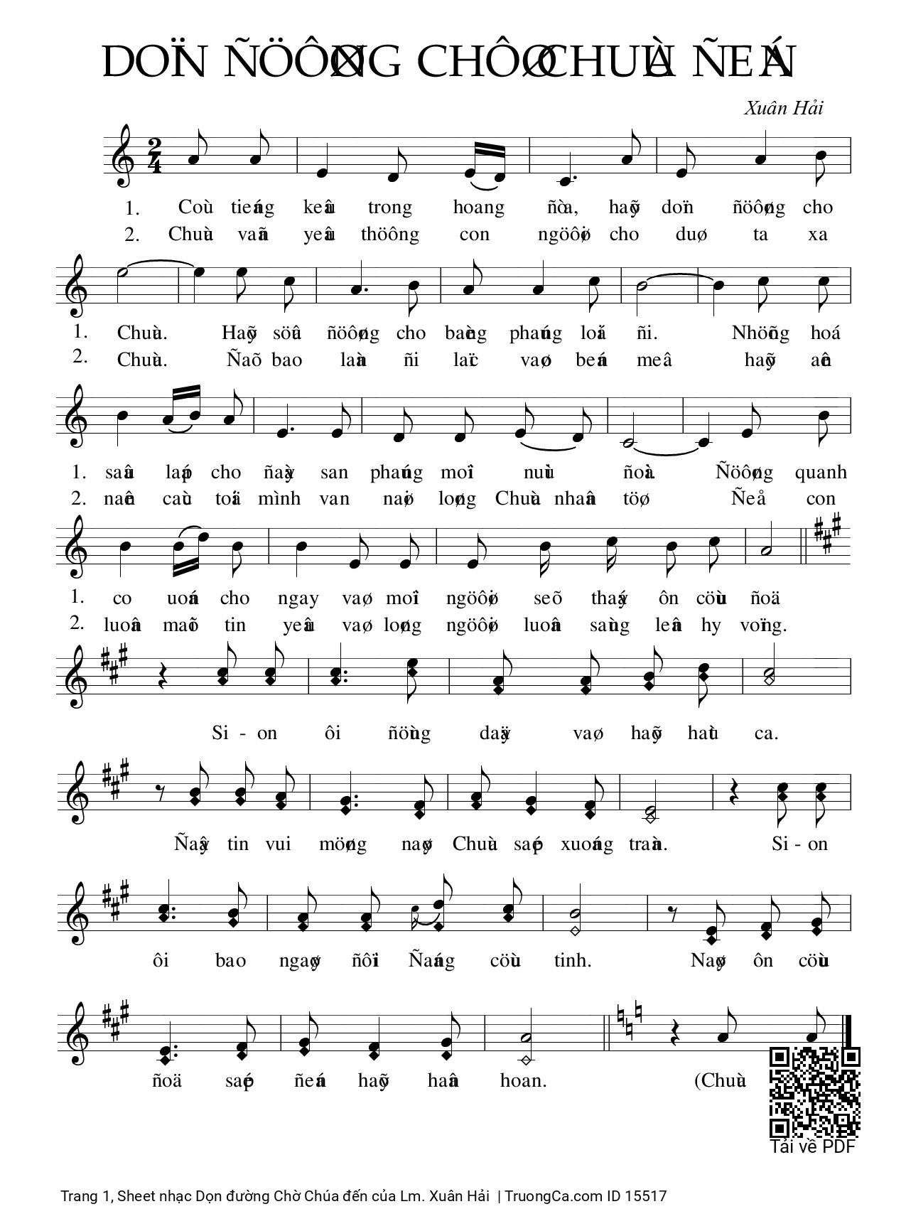 Sheet PDF of Dọn đường Chờ Chúa đến