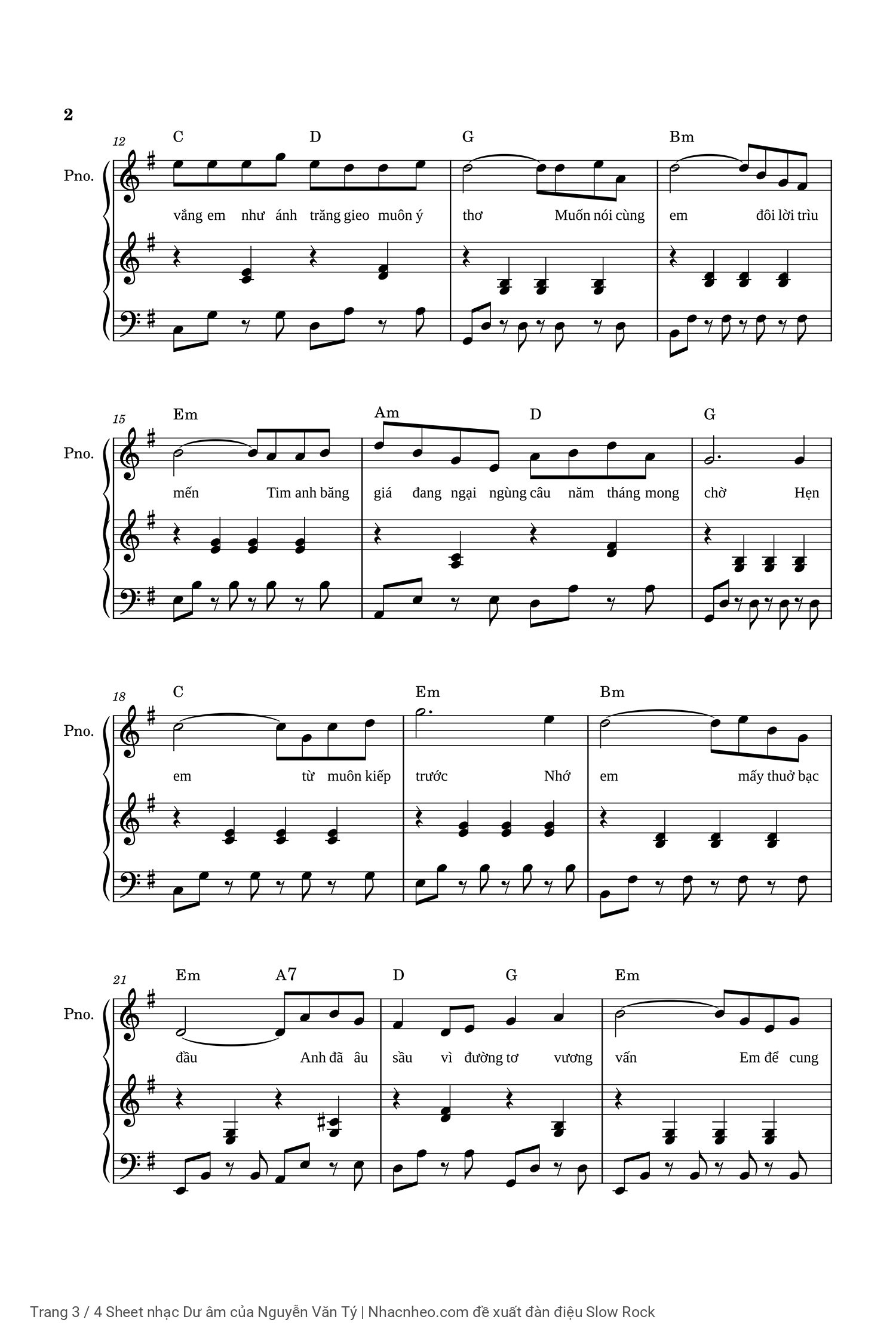 Page 3 of Sheet music PDF Piano Dư âm - Nguyễn Văn Tý