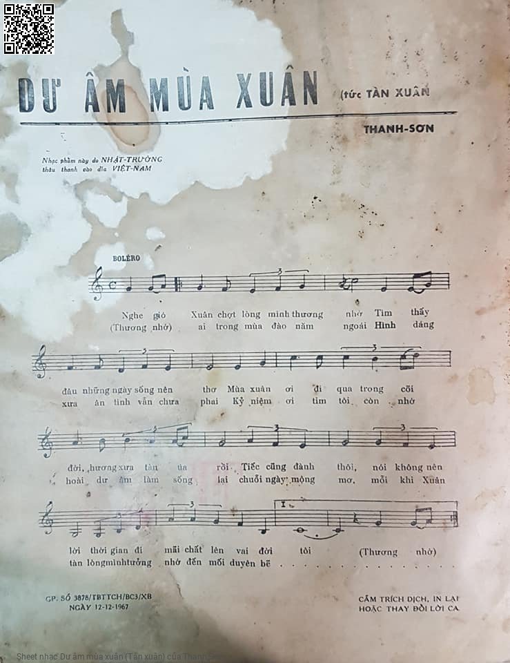 Page 2 of Sheet music PDF Dư âm mùa xuân (Tàn xuân) - Thanh Sơn