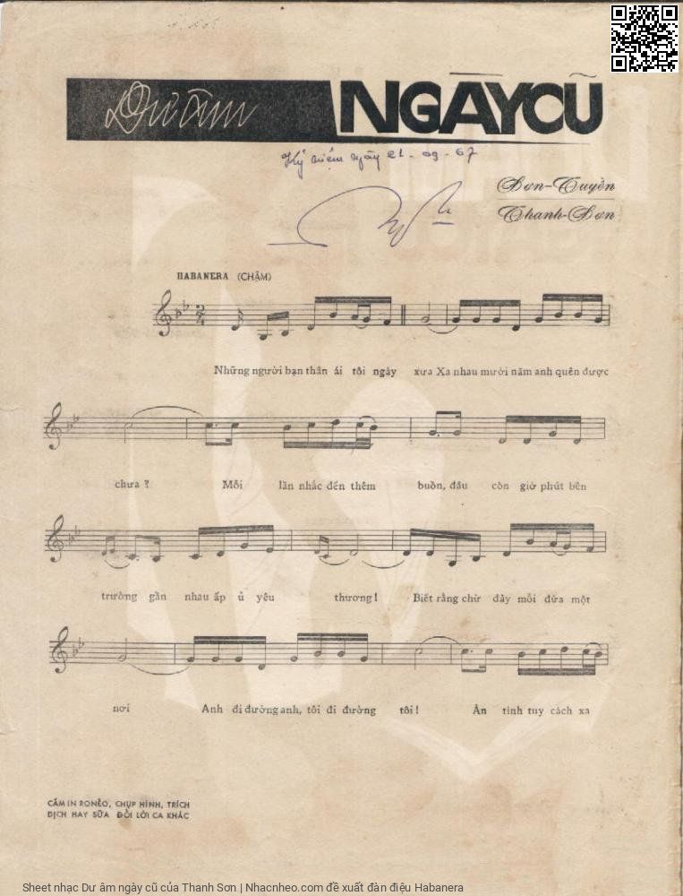 Page 2 of Sheet music PDF Dư âm ngày cũ - Thanh Sơn