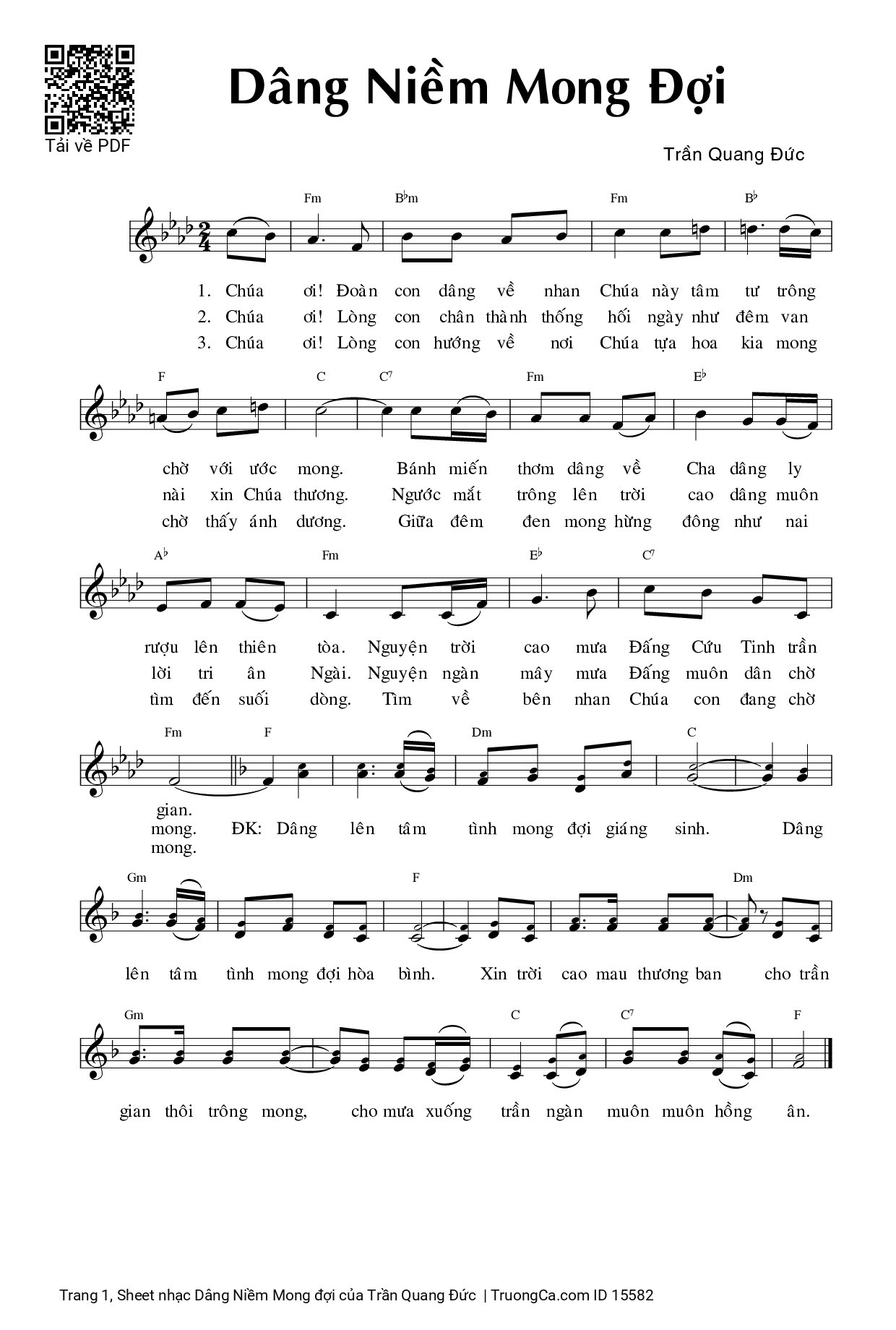 Sheet PDF of Dâng Niềm Mong đợi