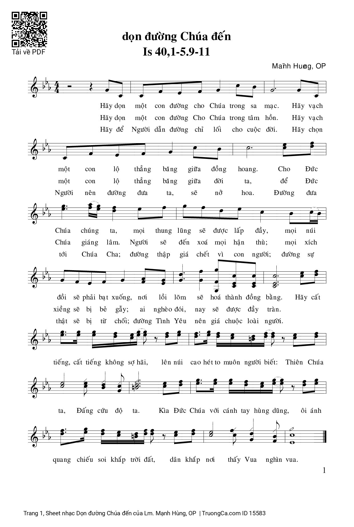 Sheet PDF of Dọn đường Chúa đến