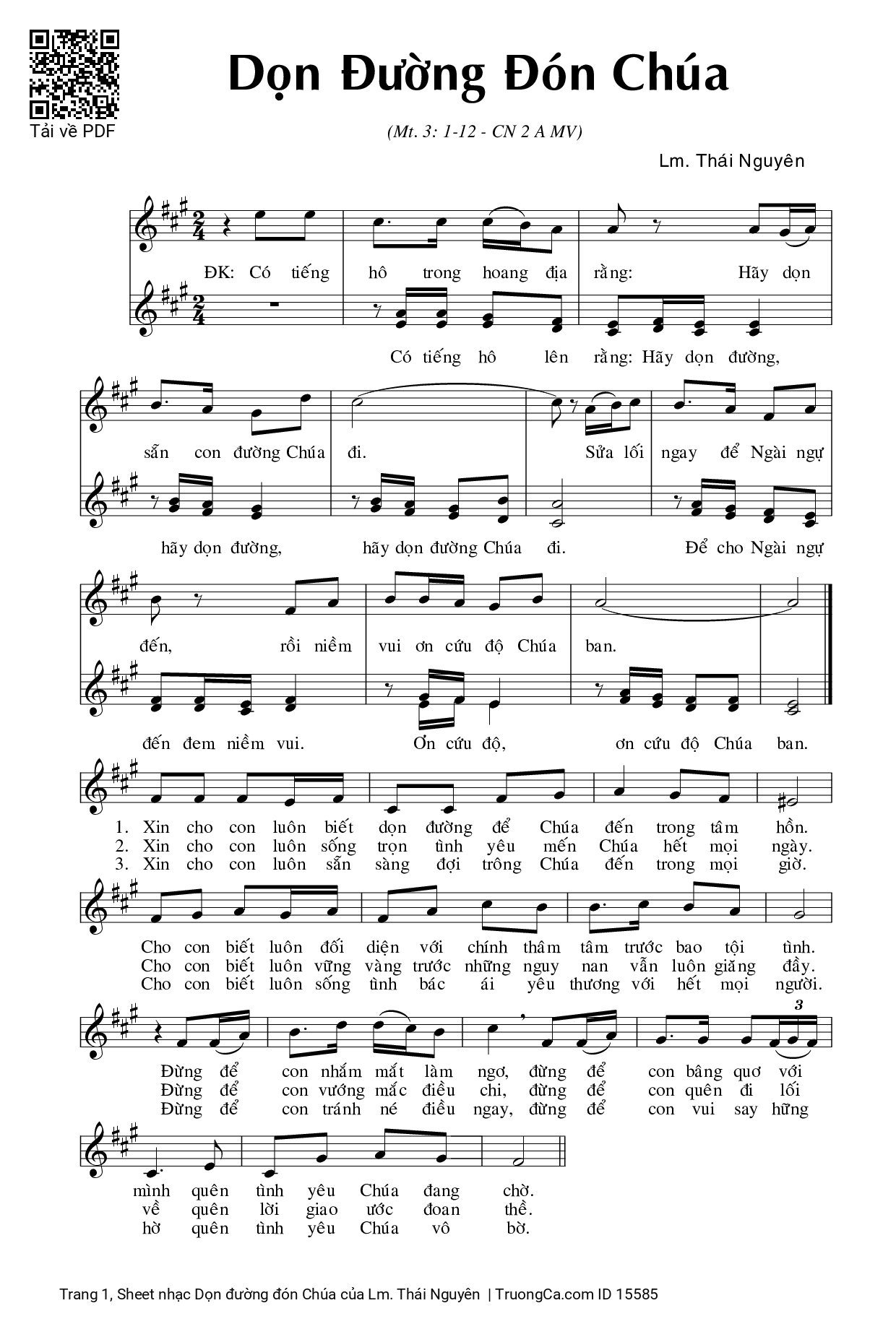 Sheet PDF of Dọn đường đón Chúa