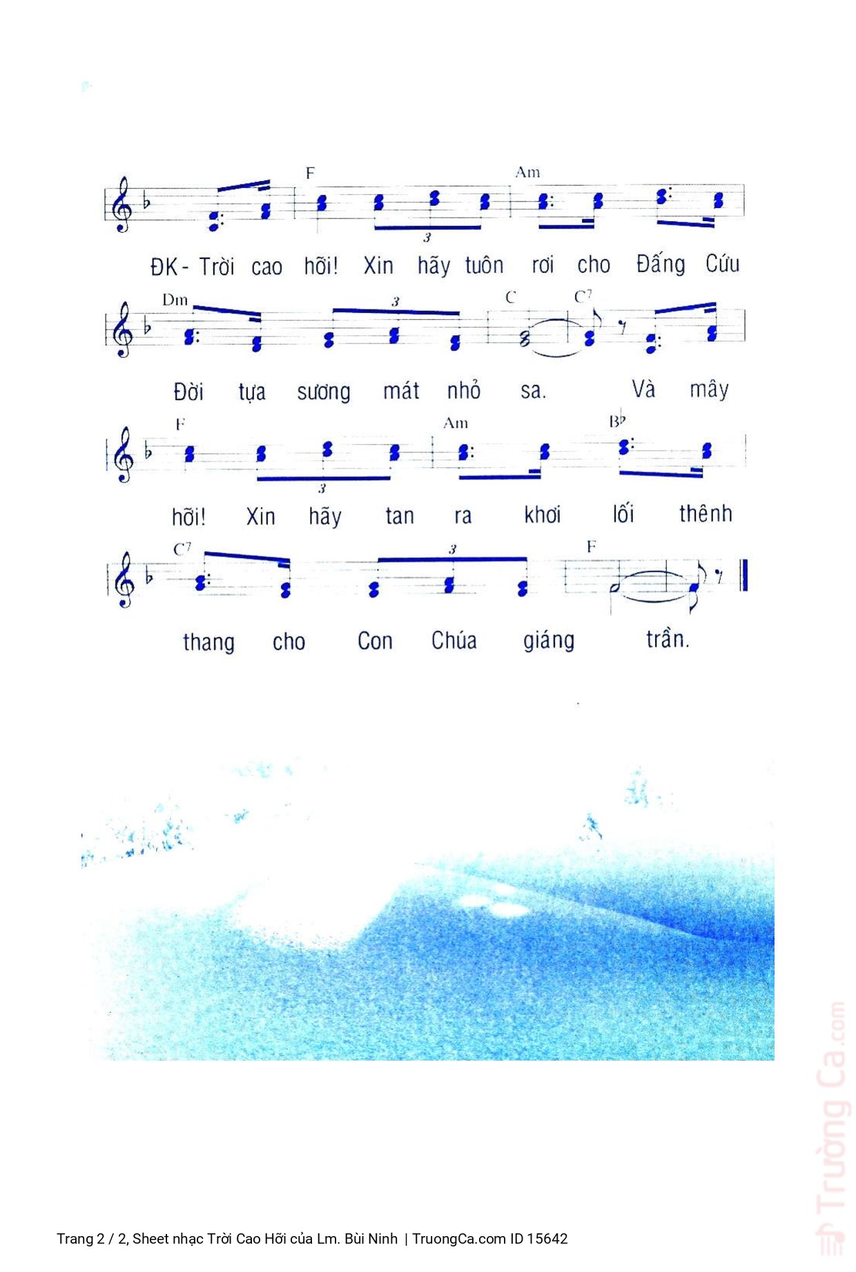 Page 2 of Sheet music PDF Trời Cao Hỡi - Lm. Bùi Ninh