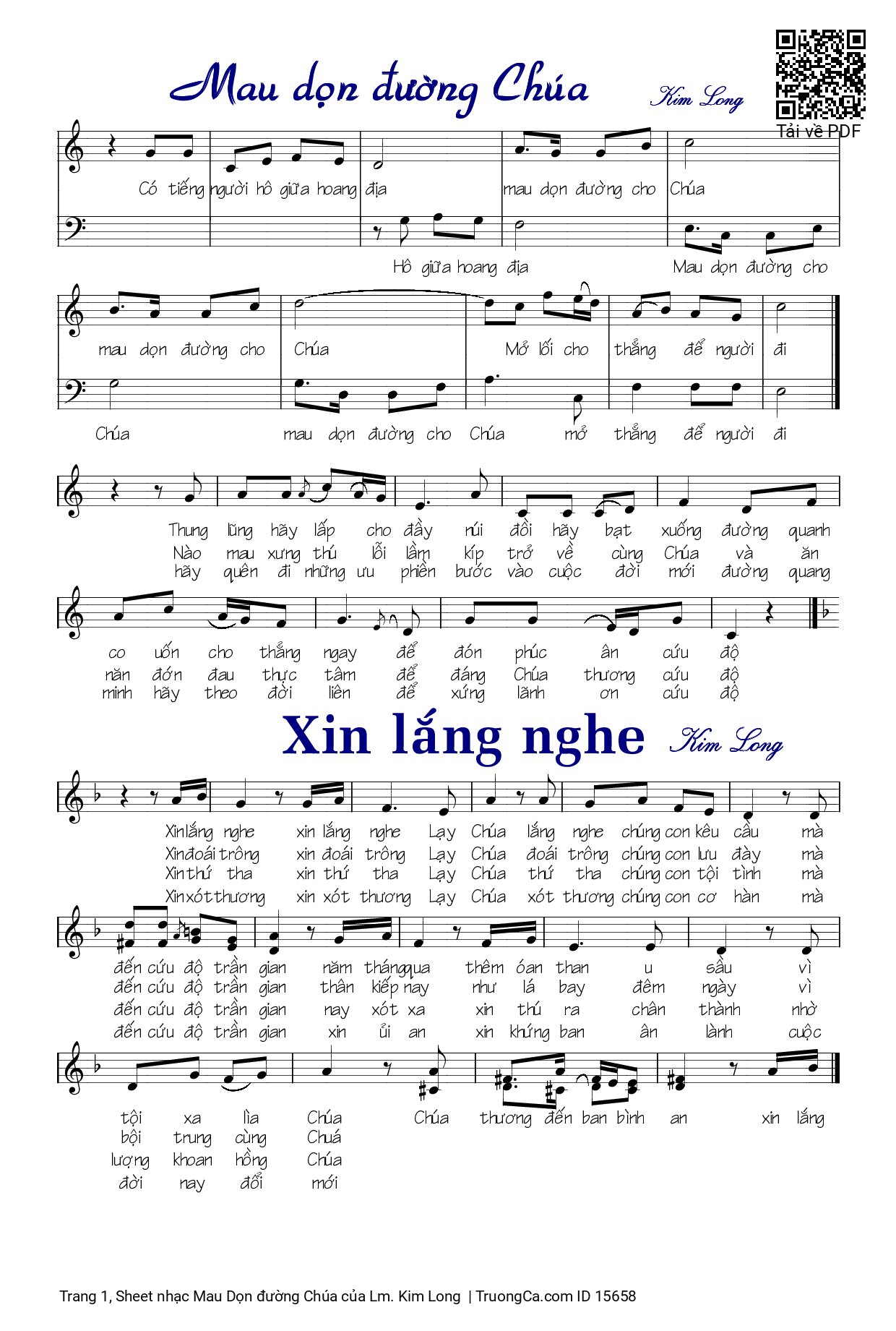Sheet PDF of Mau Dọn đường Chúa