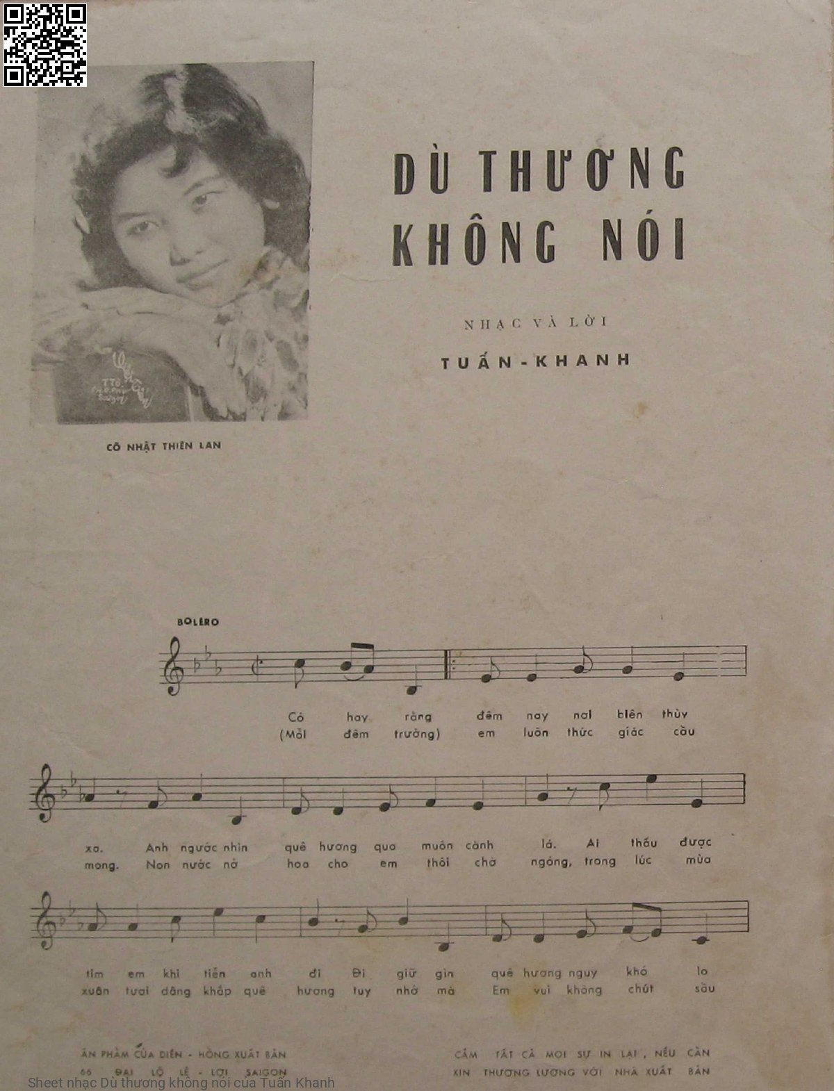 Page 2 of Sheet music PDF Dù thương không nói - Tuấn Khanh