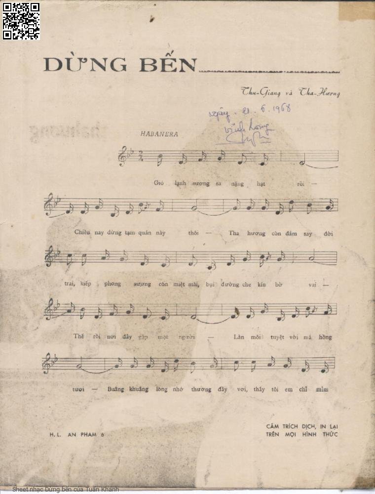 Page 2 of Sheet music PDF Dừng bến - Tuấn Khanh