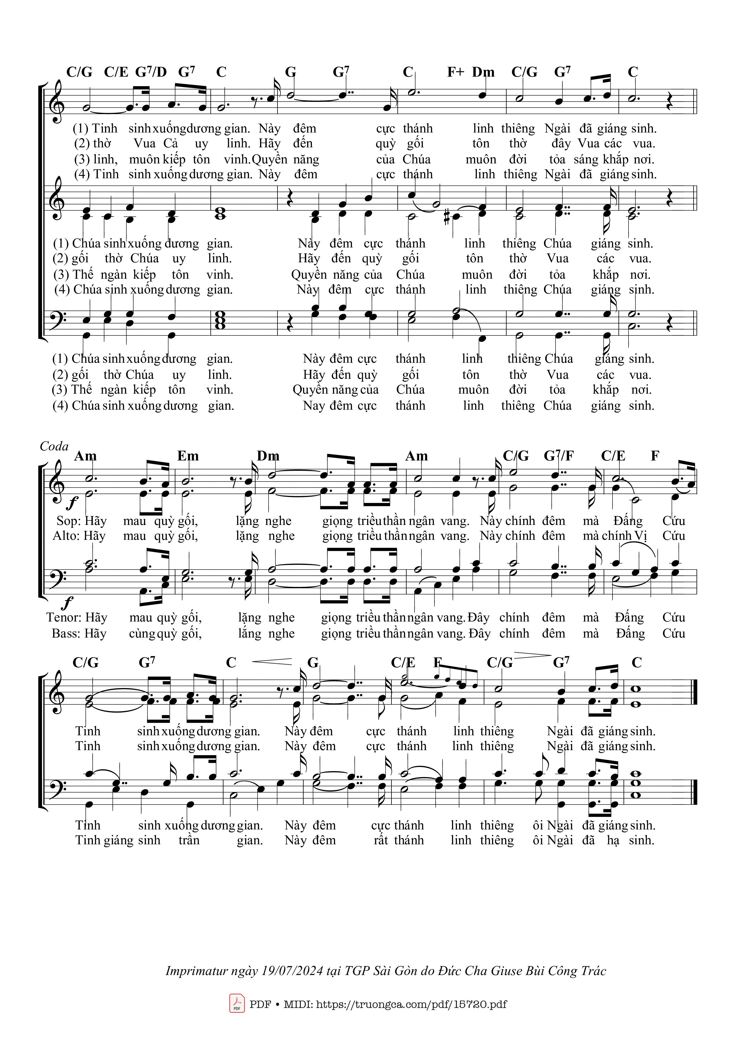 Page 2 of Sheet music PDF Oh Holy Night - Đêm Cực Thánh - Giang Tâm
