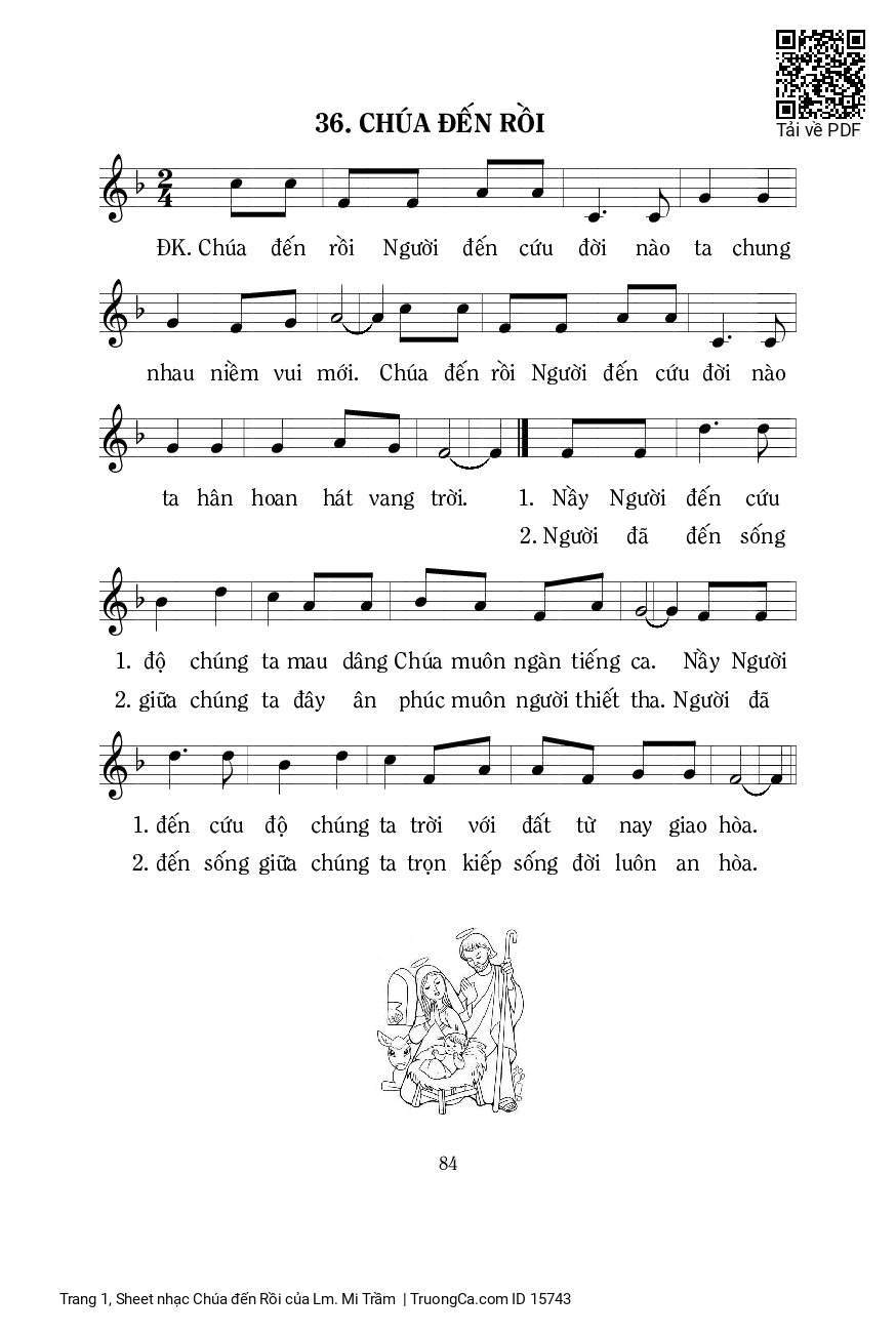 Sheet PDF of Chúa đến Rồi