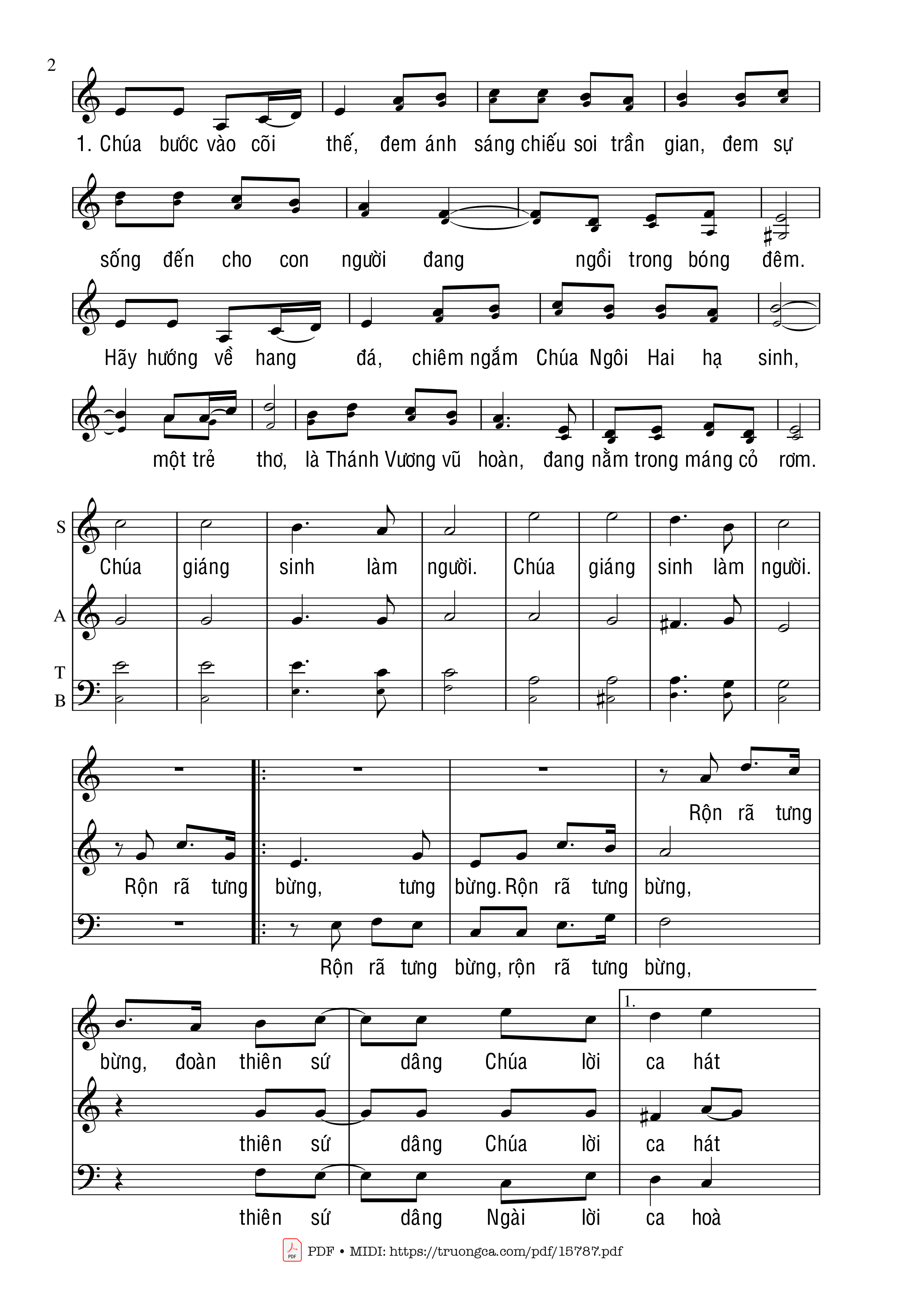 Page 2 of Sheet music PDF Tình Yêu Giáng Thế - Sr. Têrêsa