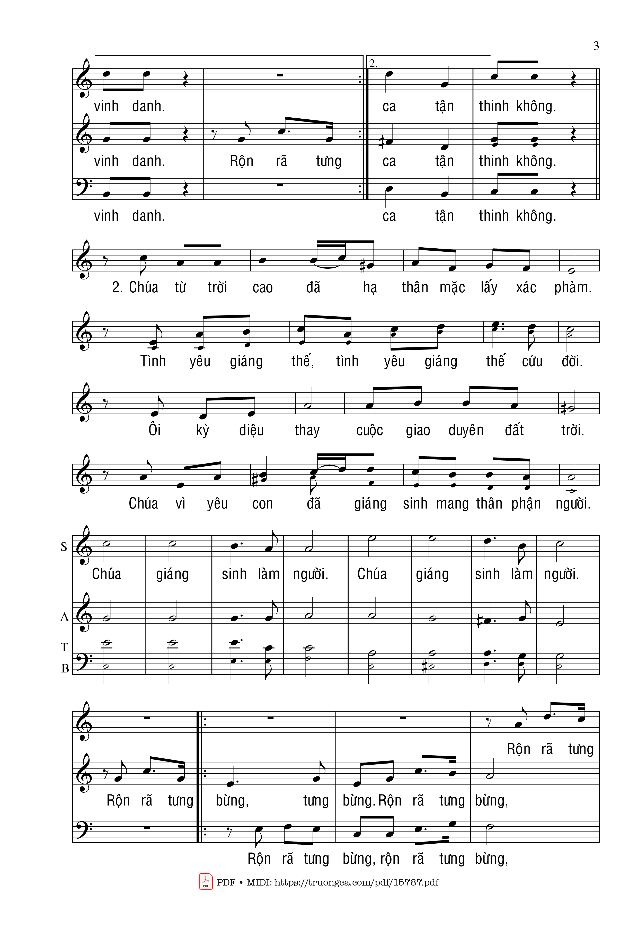Page 3 of Sheet music PDF Tình Yêu Giáng Thế - Sr. Têrêsa