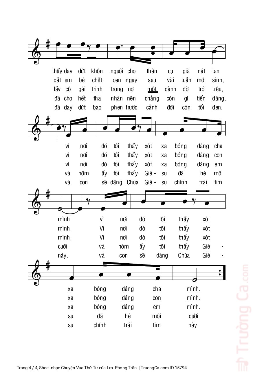 Page 4 of Sheet music PDF Chuyện Vua Thứ Tư - Lm. Phong Trần