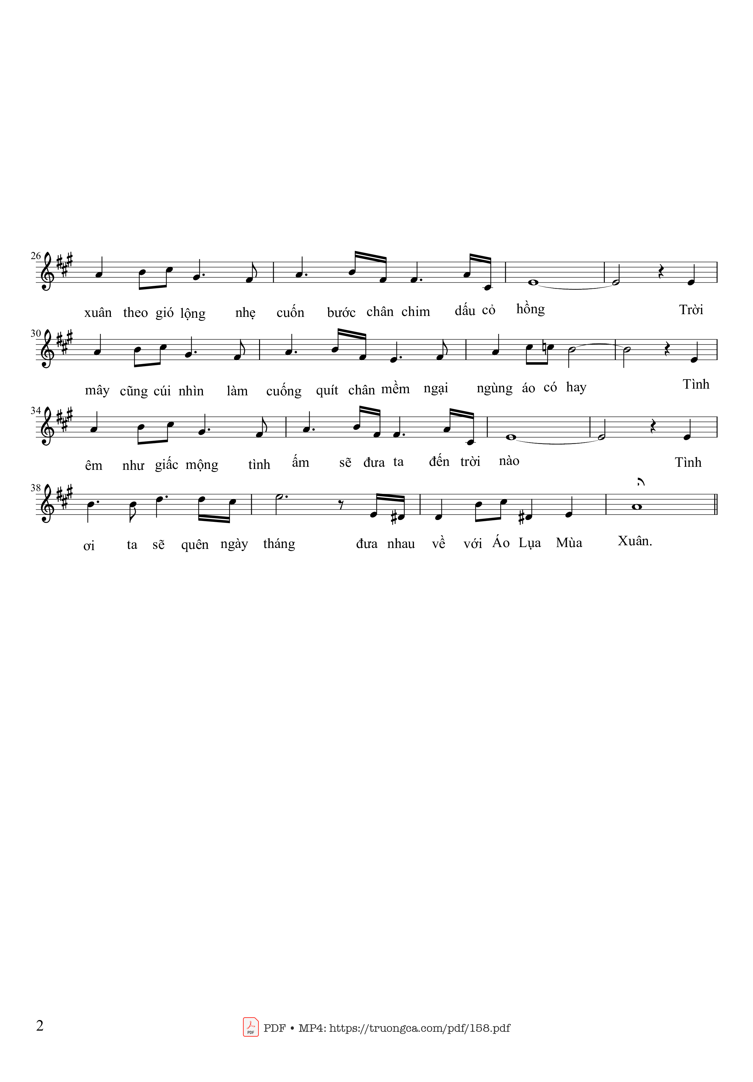 Page 2 of Sheet music PDF Áo lụa mùa xuân - Lê Khắc Bình