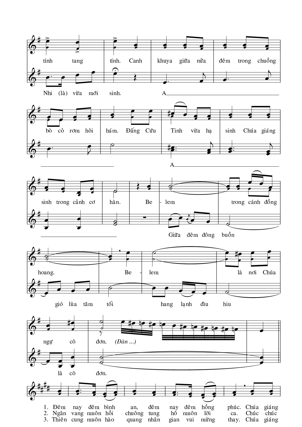 Page 2 of Sheet music PDF Chúa Ra đời - Nguyễn Quang Hưng