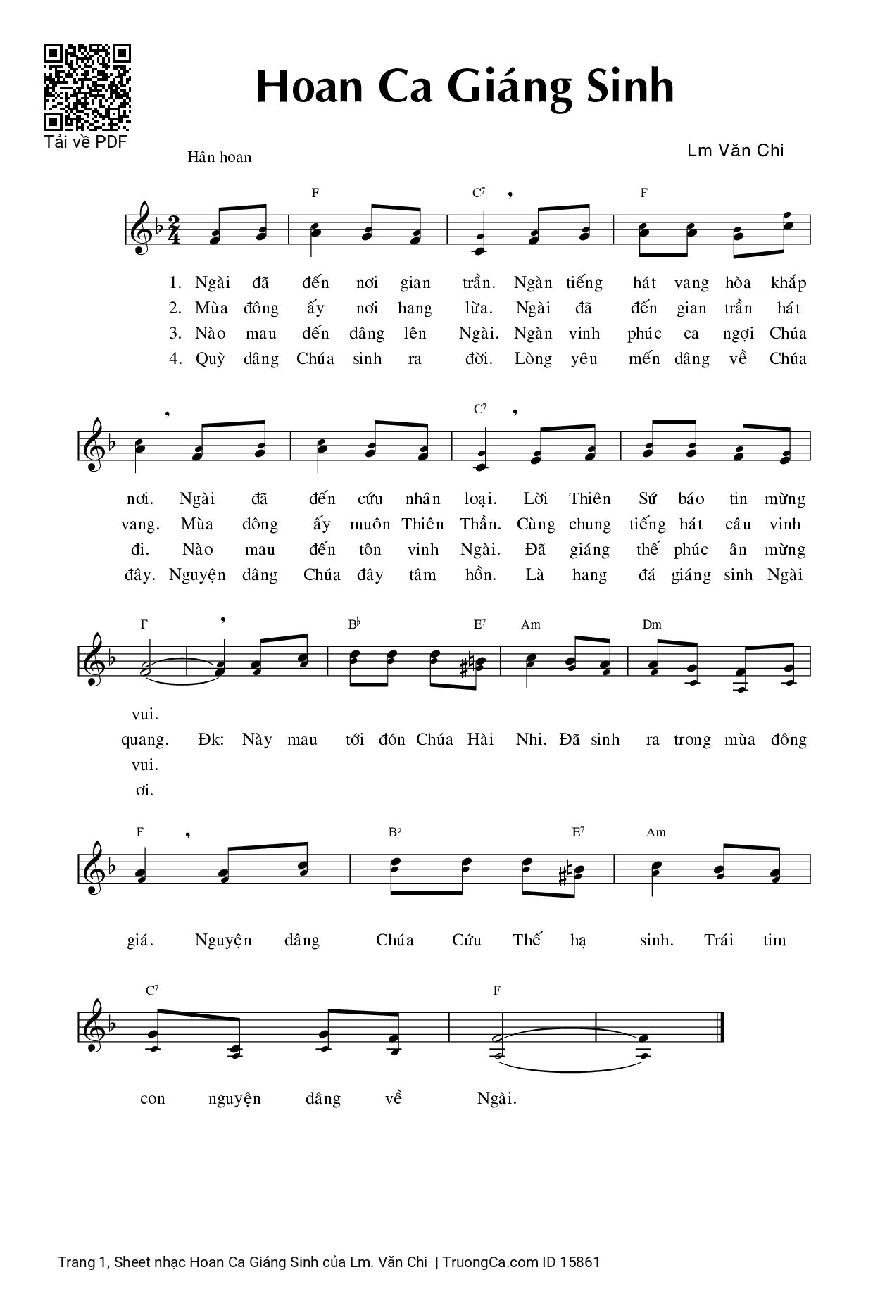 Sheet PDF of Hoan Ca Giáng Sinh