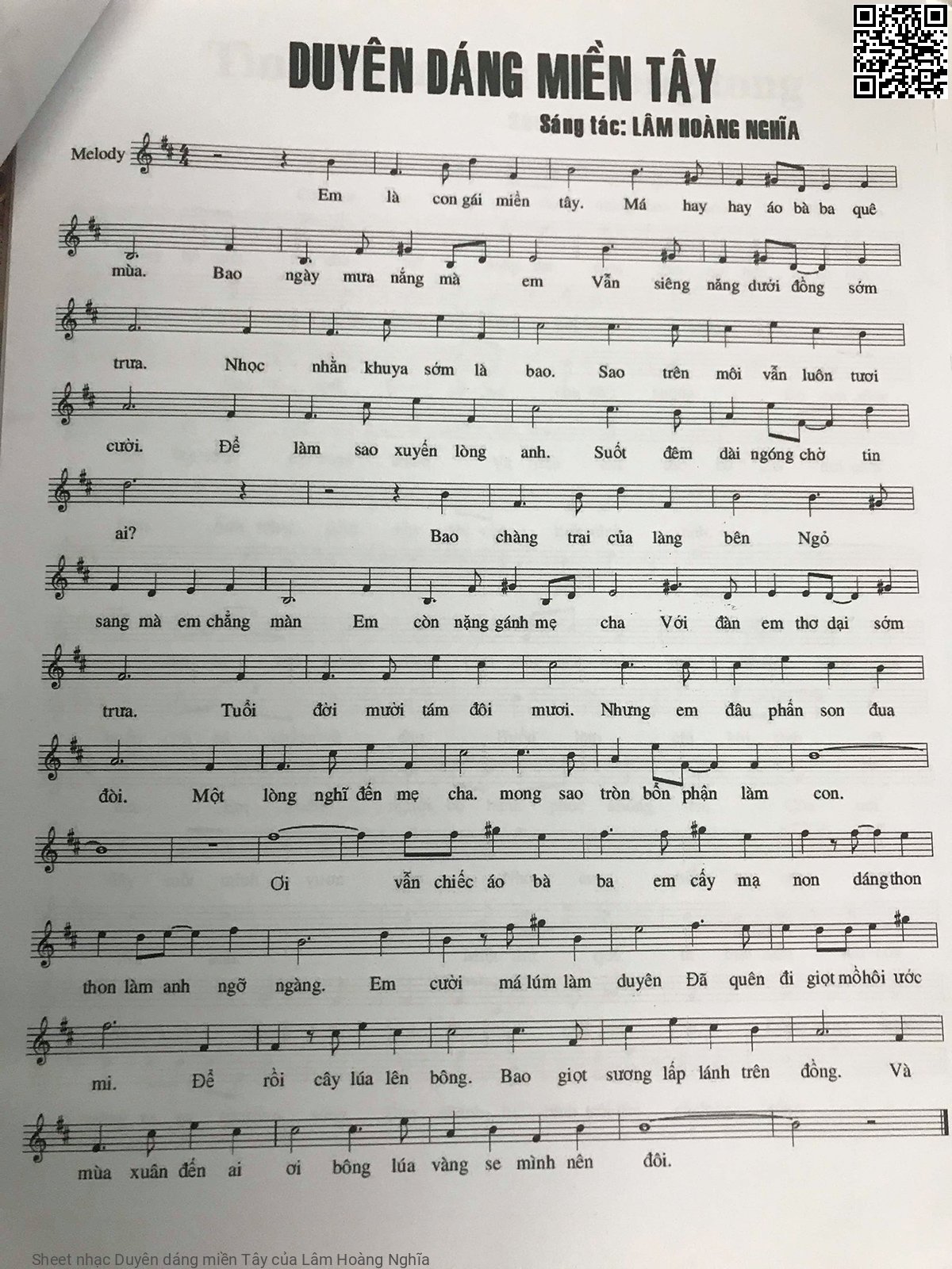 Sheet PDF of Duyên dáng miền Tây