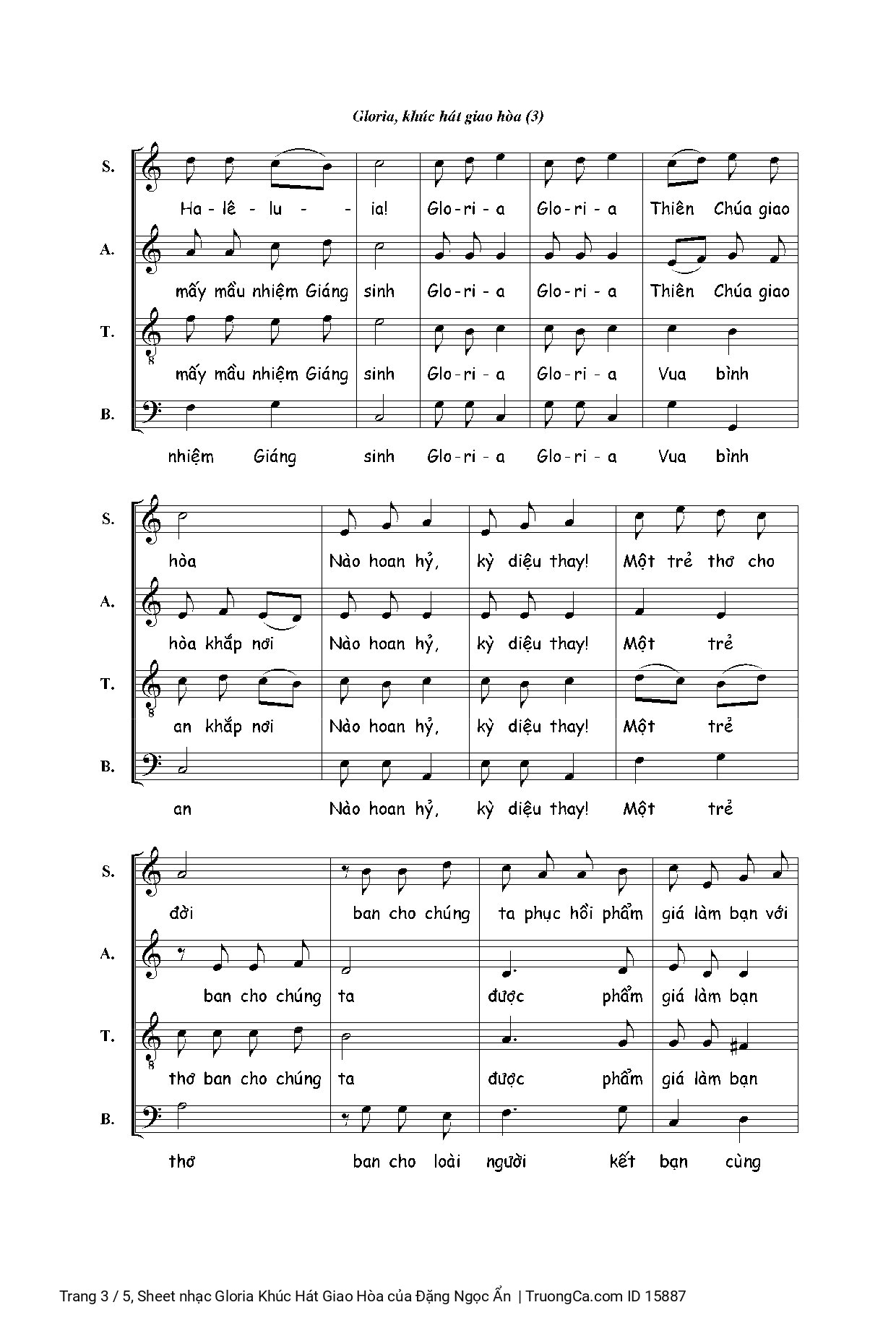 Page 3 of Sheet music PDF Gloria Khúc Hát Giao Hòa - Đặng Ngọc Ẩn