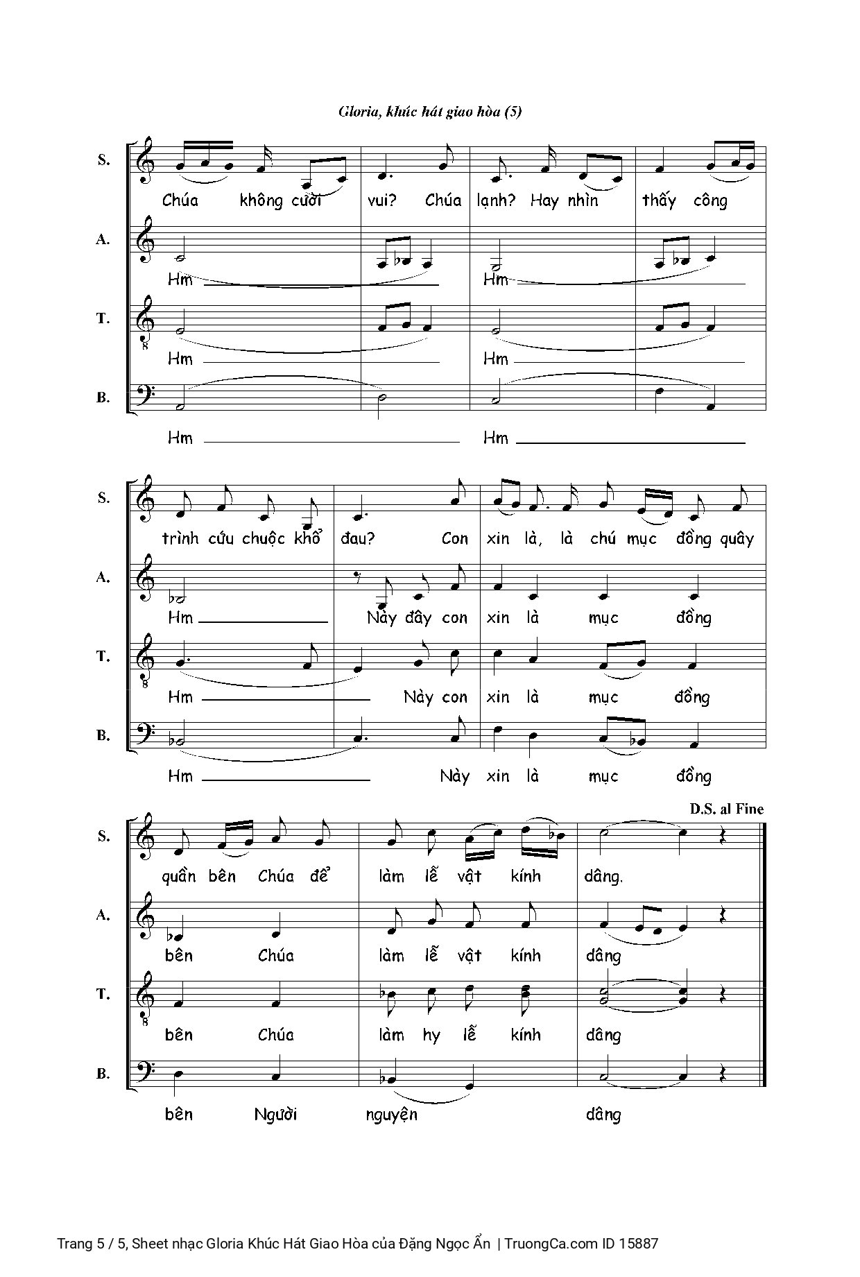 Page 5 of Sheet music PDF Gloria Khúc Hát Giao Hòa - Đặng Ngọc Ẩn