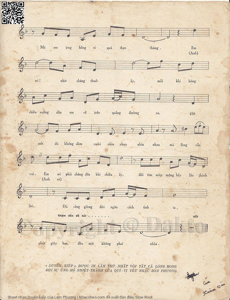 Page 3 of Sheet music PDF Duyên kiếp - Lam Phương