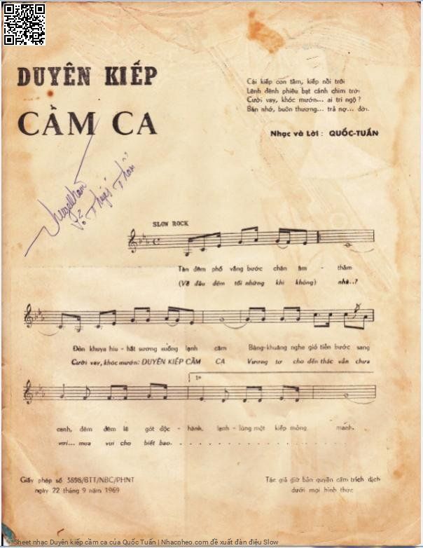 Page 2 of Sheet music PDF Duyên kiếp cầm ca - Quốc Tuấn