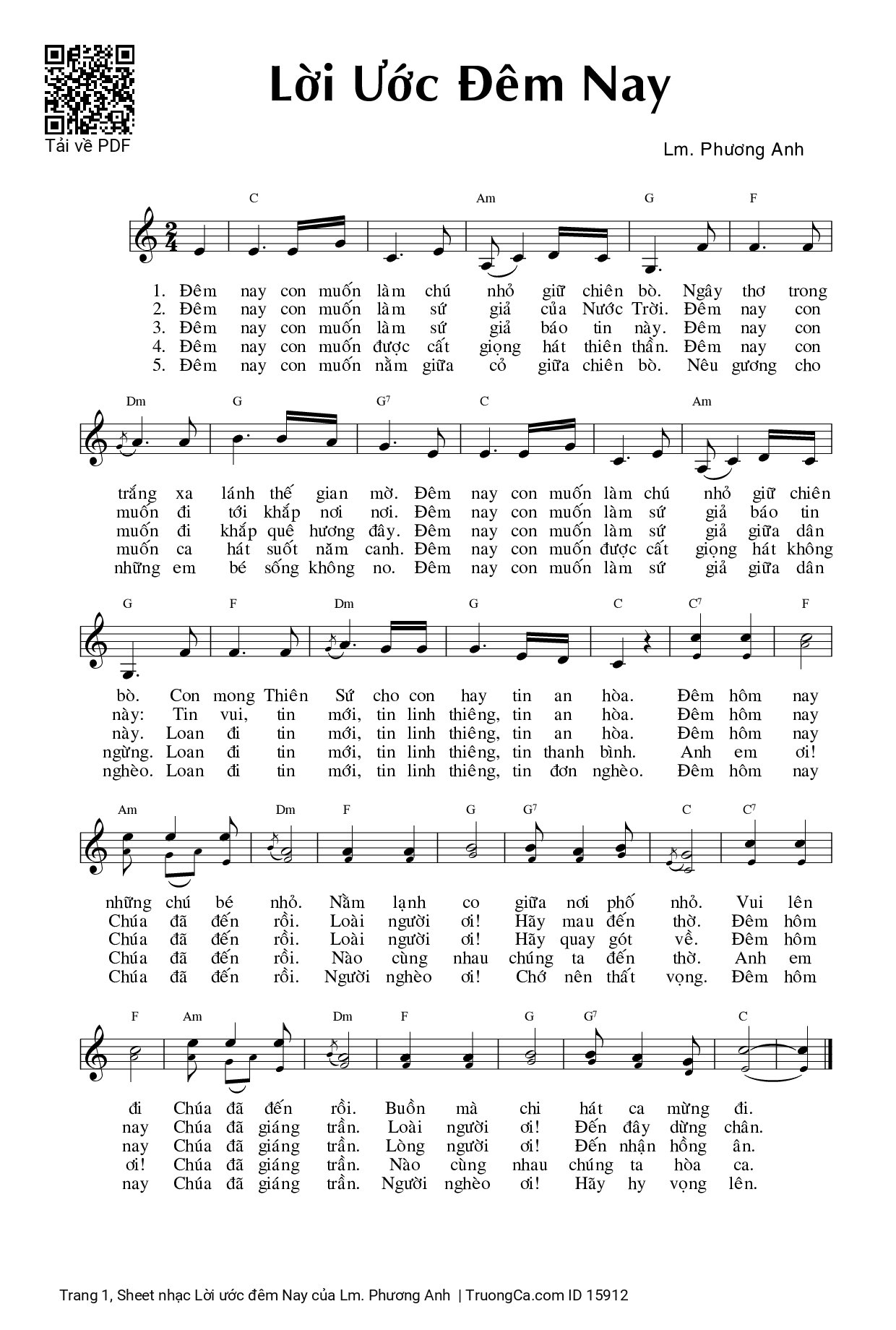 Sheet PDF of Lời ước đêm Nay