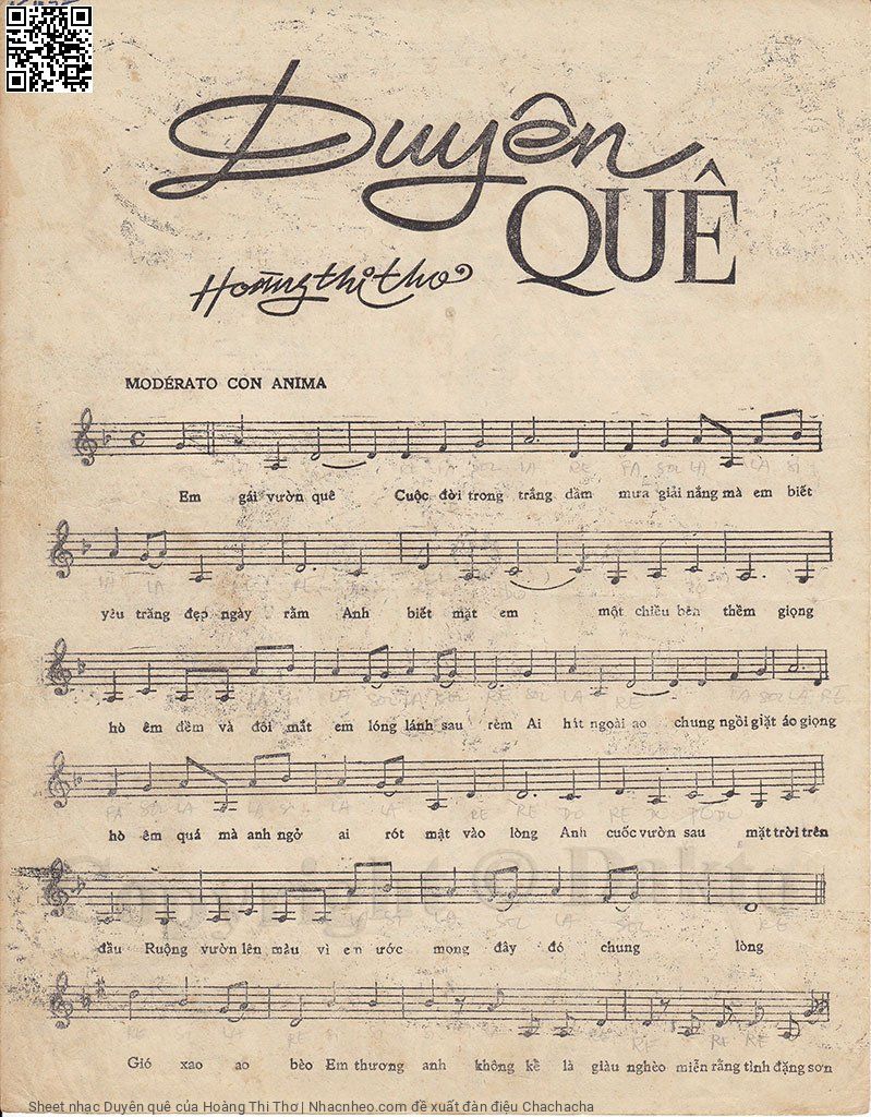 Page 2 of Sheet music PDF Duyên quê - Hoàng Thi Thơ