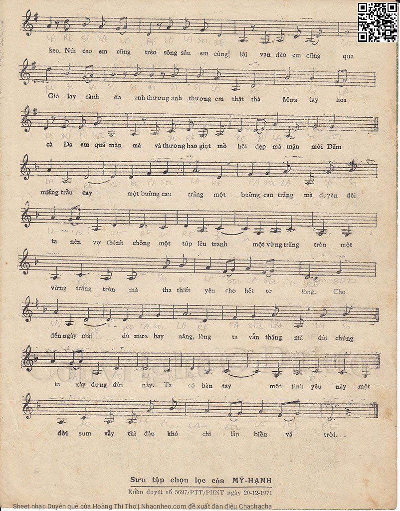 Page 3 of Sheet music PDF Duyên quê - Hoàng Thi Thơ