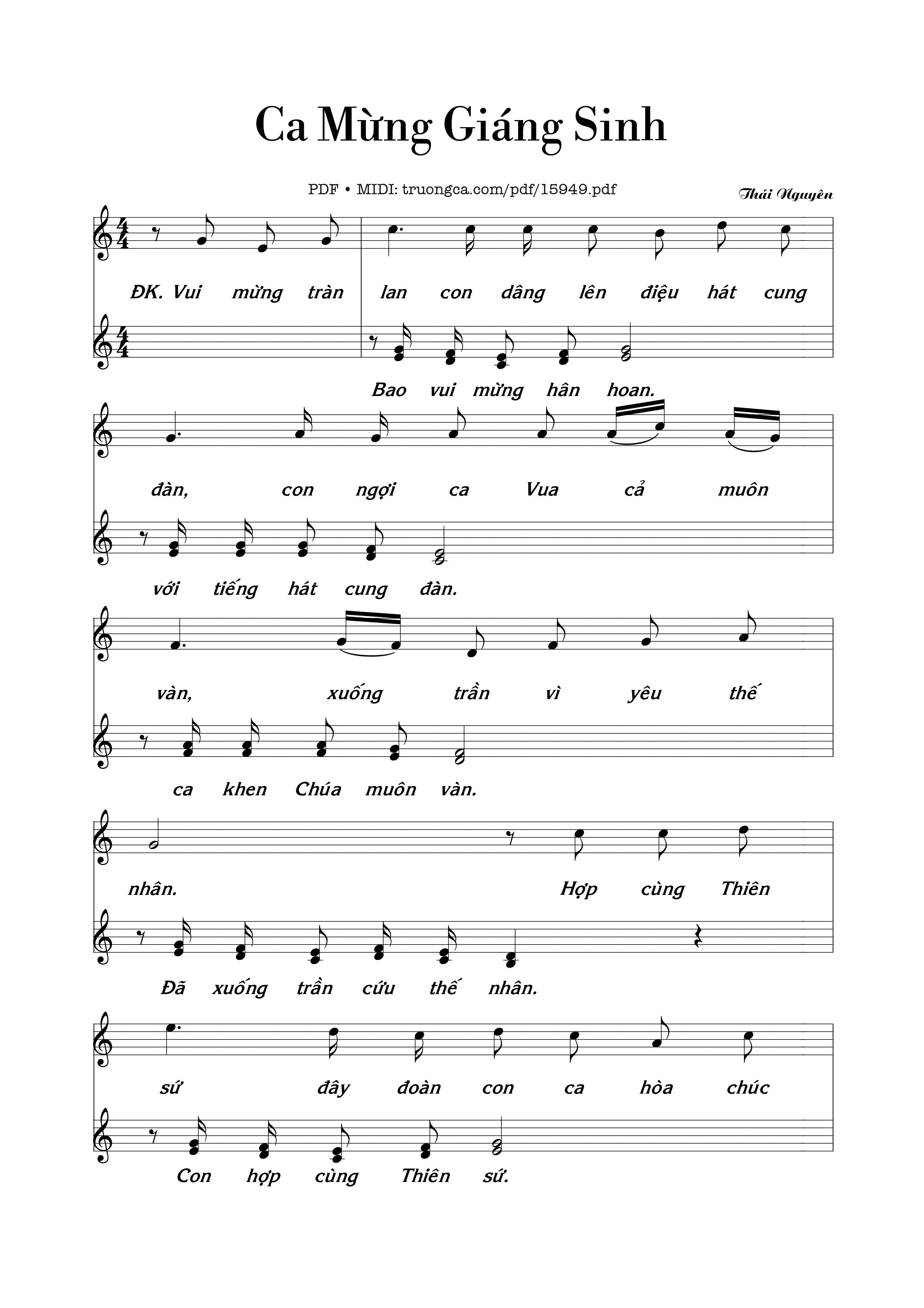 Sheet PDF of Ca Mừng Giáng Sinh