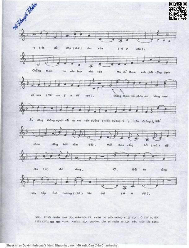 Page 2 of Sheet music PDF Duyên tình - Y Vân