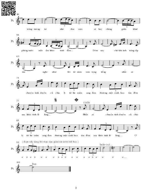 Page 2 of Sheet music PDF Duyên tình xưa - Nguyễn Hoàng Đô