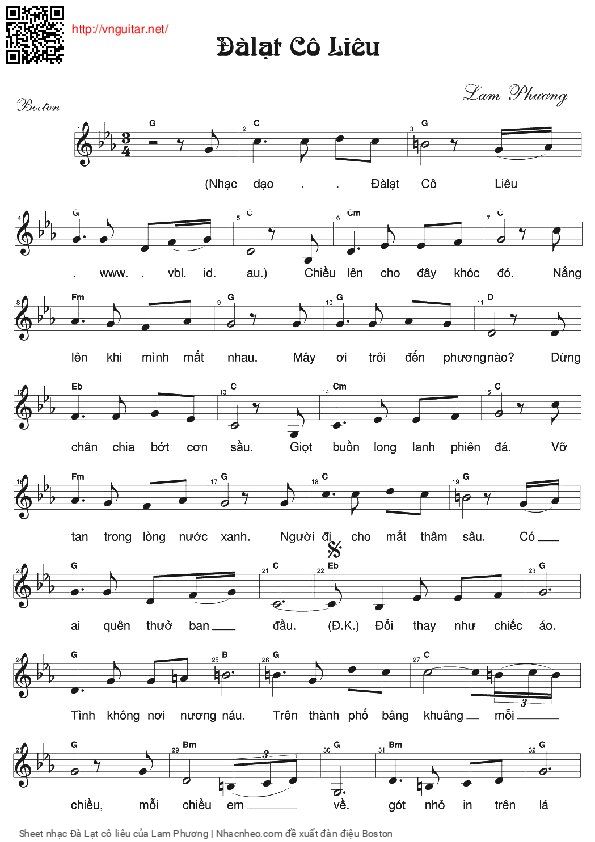 Sheet PDF of Đà Lạt cô liêu