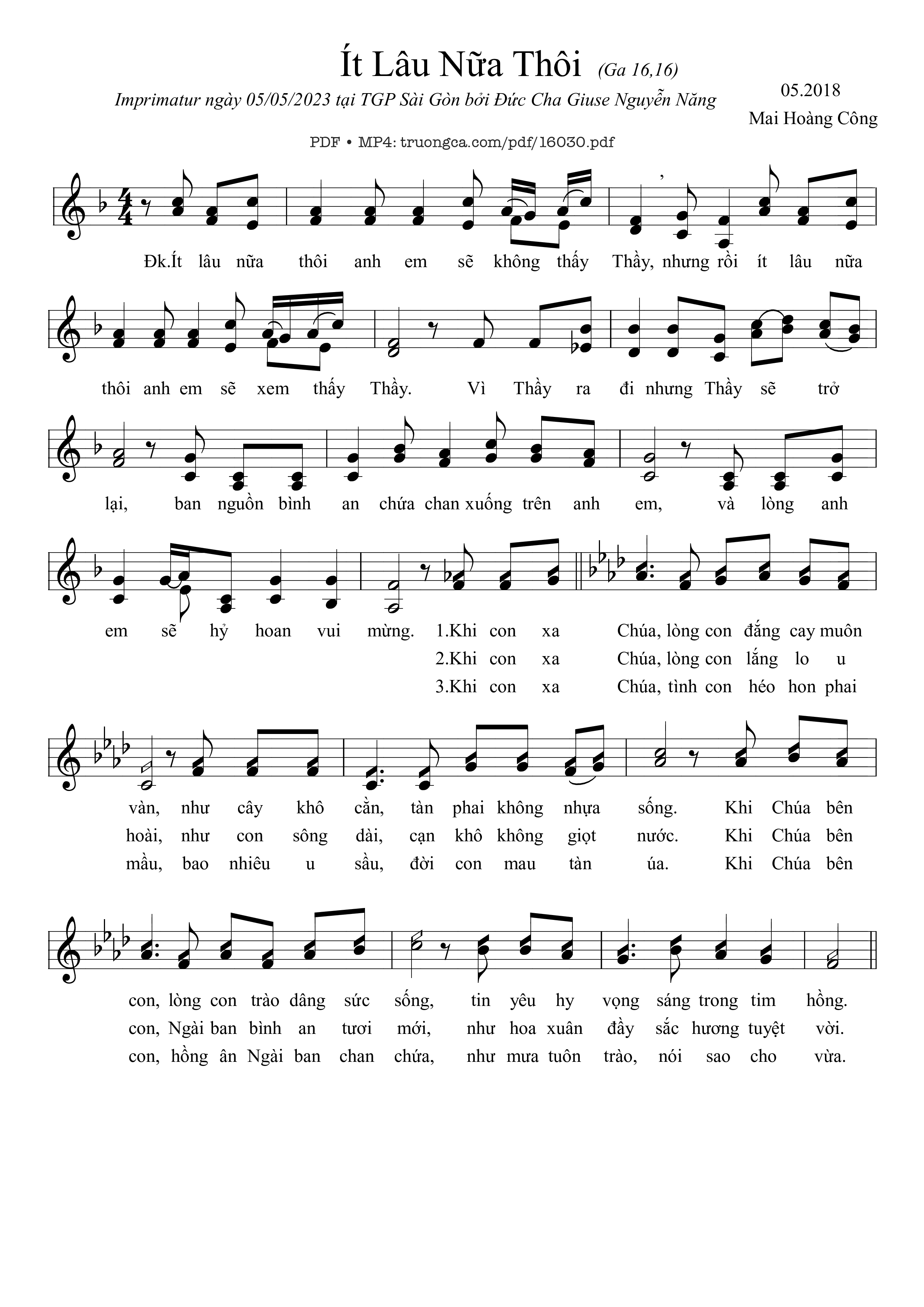 Sheet PDF of ít Lâu Nữa Thôi