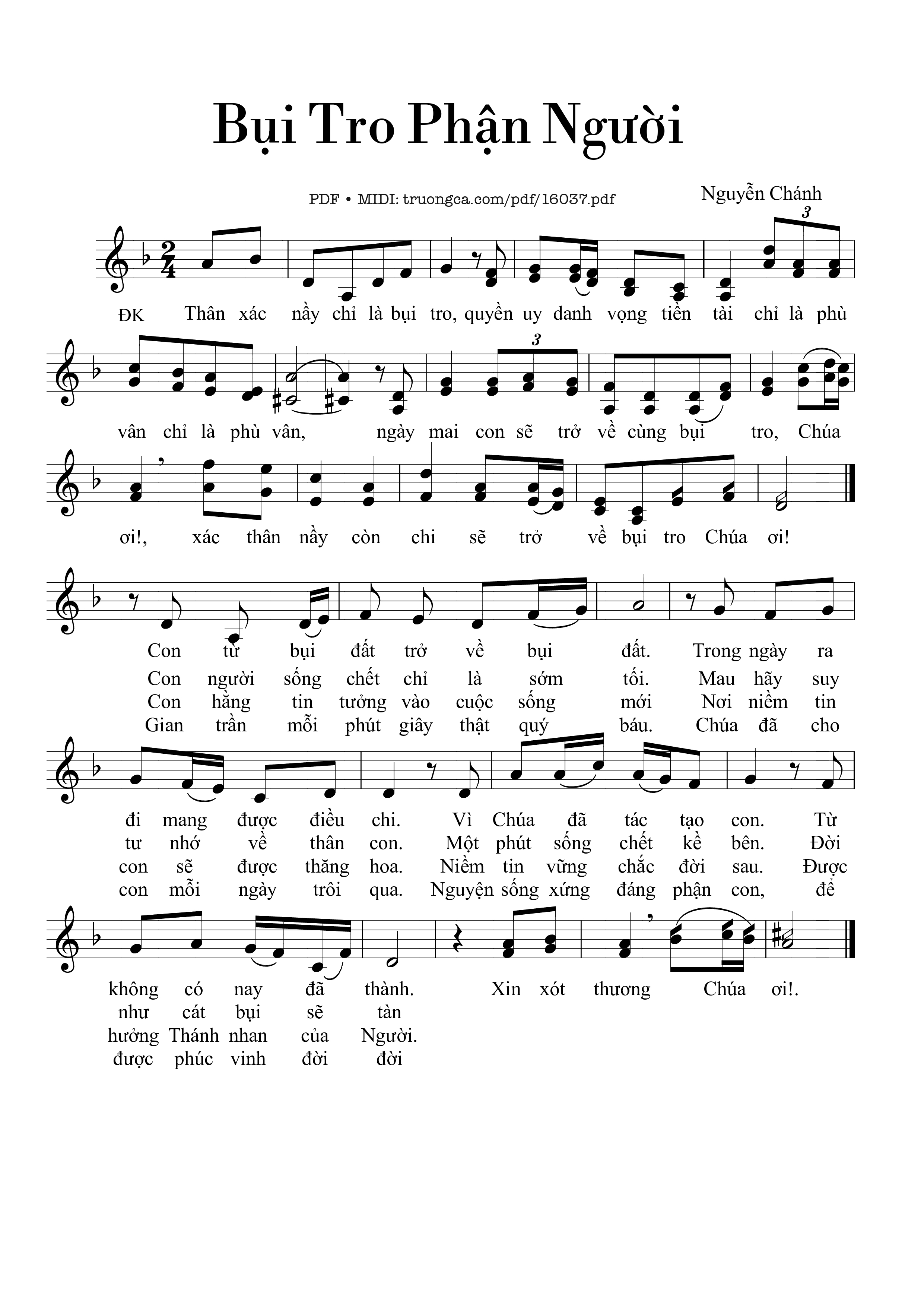 Sheet PDF of Bụi Tro Phận Người