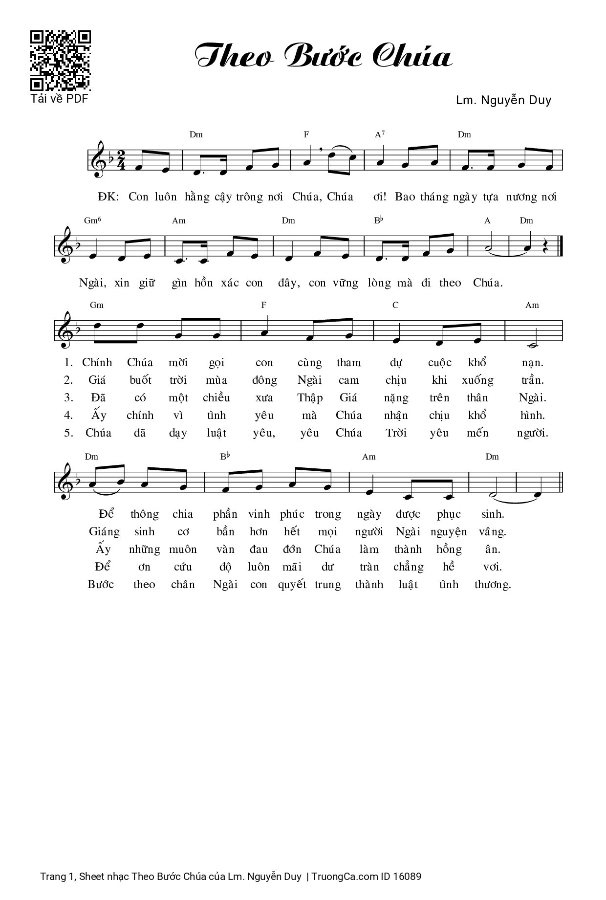 Sheet PDF of Theo Bước Chúa