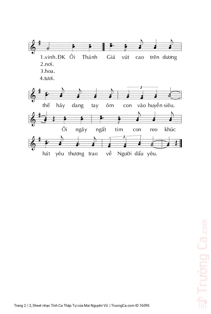 Page 2 of Sheet music PDF Tình Ca Thập Tự - Mai Nguyên Vũ