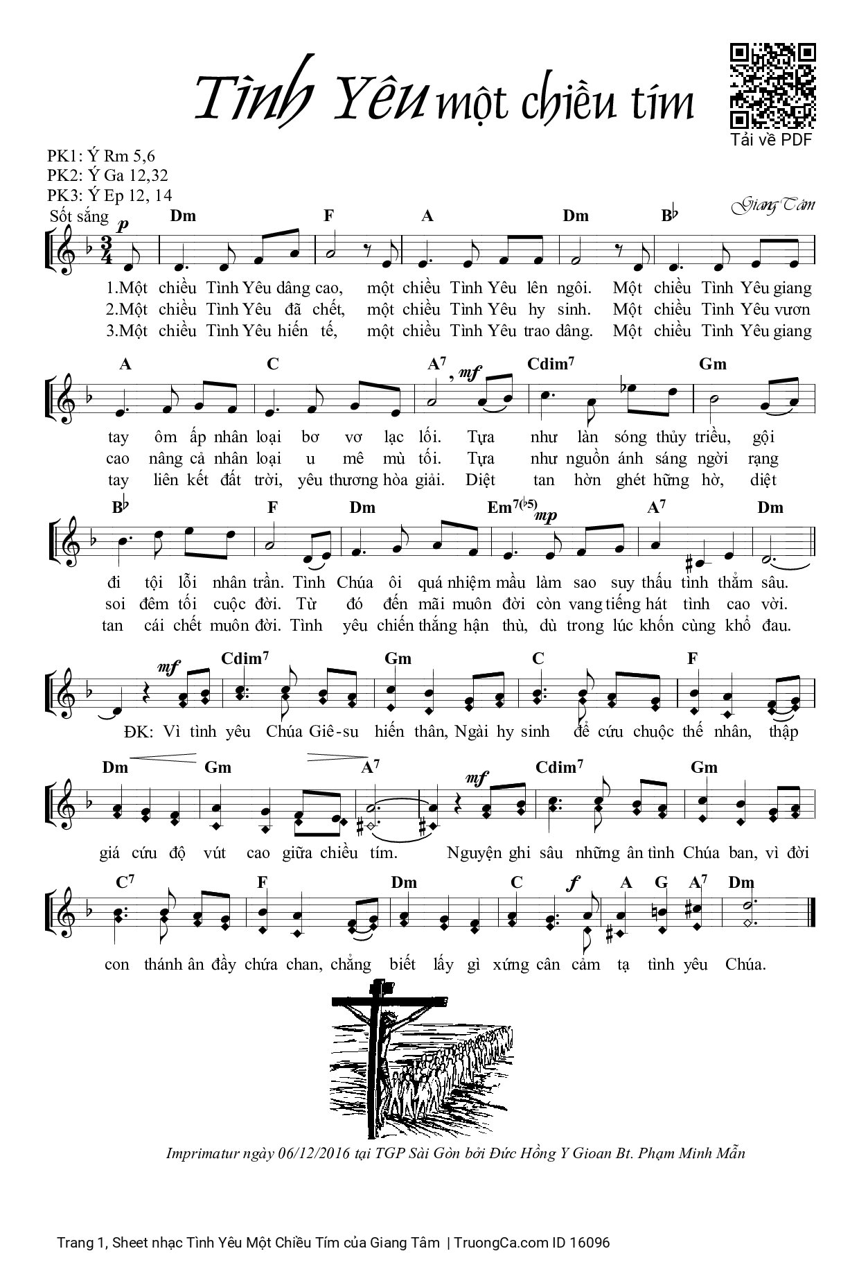 Sheet PDF of Tình Yêu Một Chiều Tím