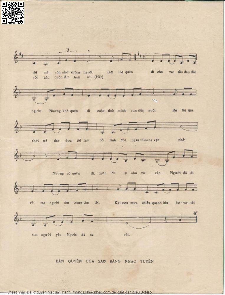 Page 3 of Sheet music PDF Đã lỡ duyên rồi - Thanh Phong