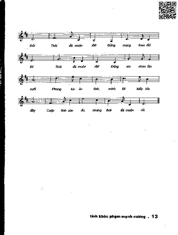 Page 2 of Sheet music PDF Đã muộn rồi - Phạm Mạnh Cương