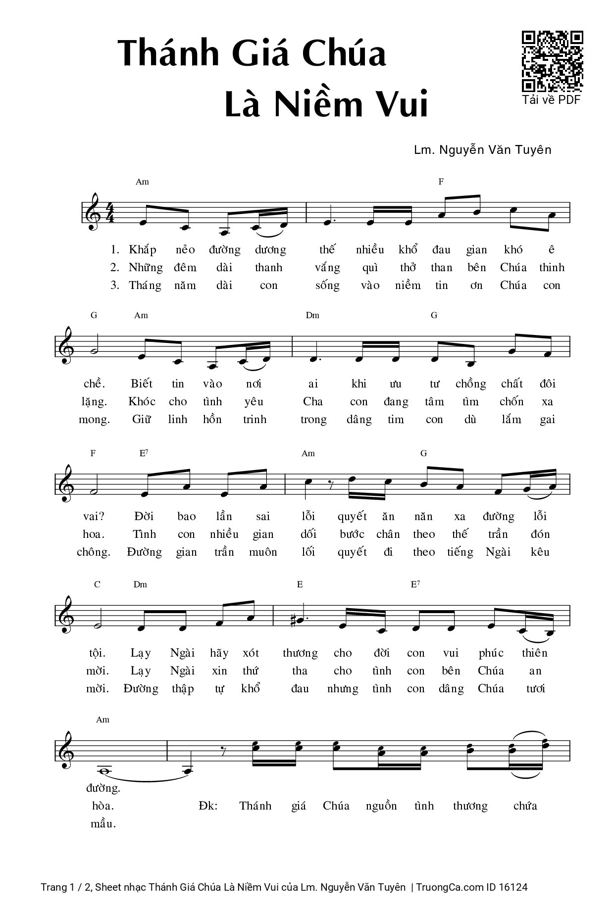 Sheet PDF of Thánh Giá Chúa Là Niềm Vui