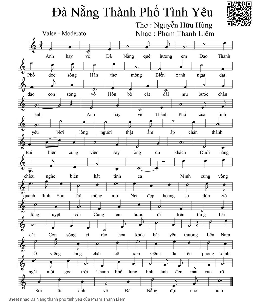 Sheet PDF of Đà Nẵng thành phố tình yêu