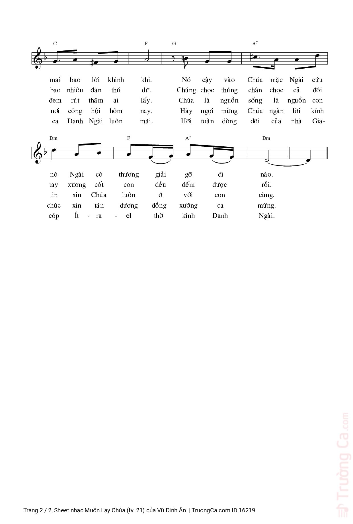 Lạy Chúa con thờ muôn lạy Chúa Ngài nỡ lòng ruồng bỏ con sao, Trang 2