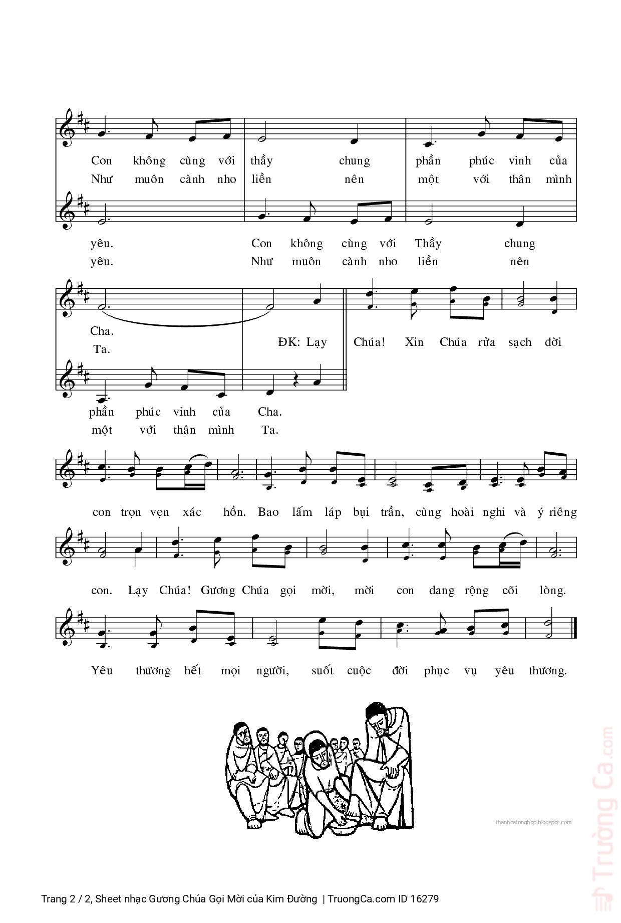 Page 2 of Sheet music PDF Gương Chúa Gọi Mời - Kim Đường