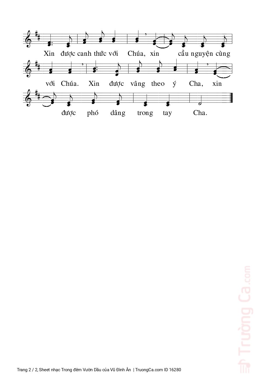 Page 2 of Sheet music PDF Trong đêm Vườn Dầu - Vũ Đình Ân