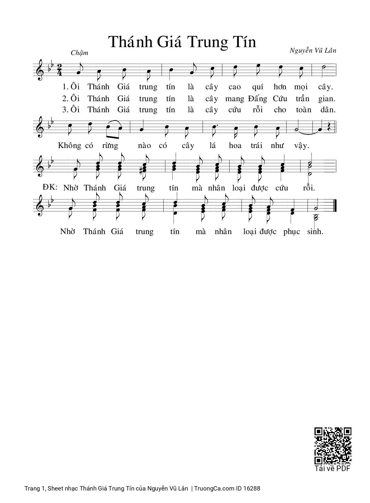 Sheet PDF of Thánh Giá Trung Tín