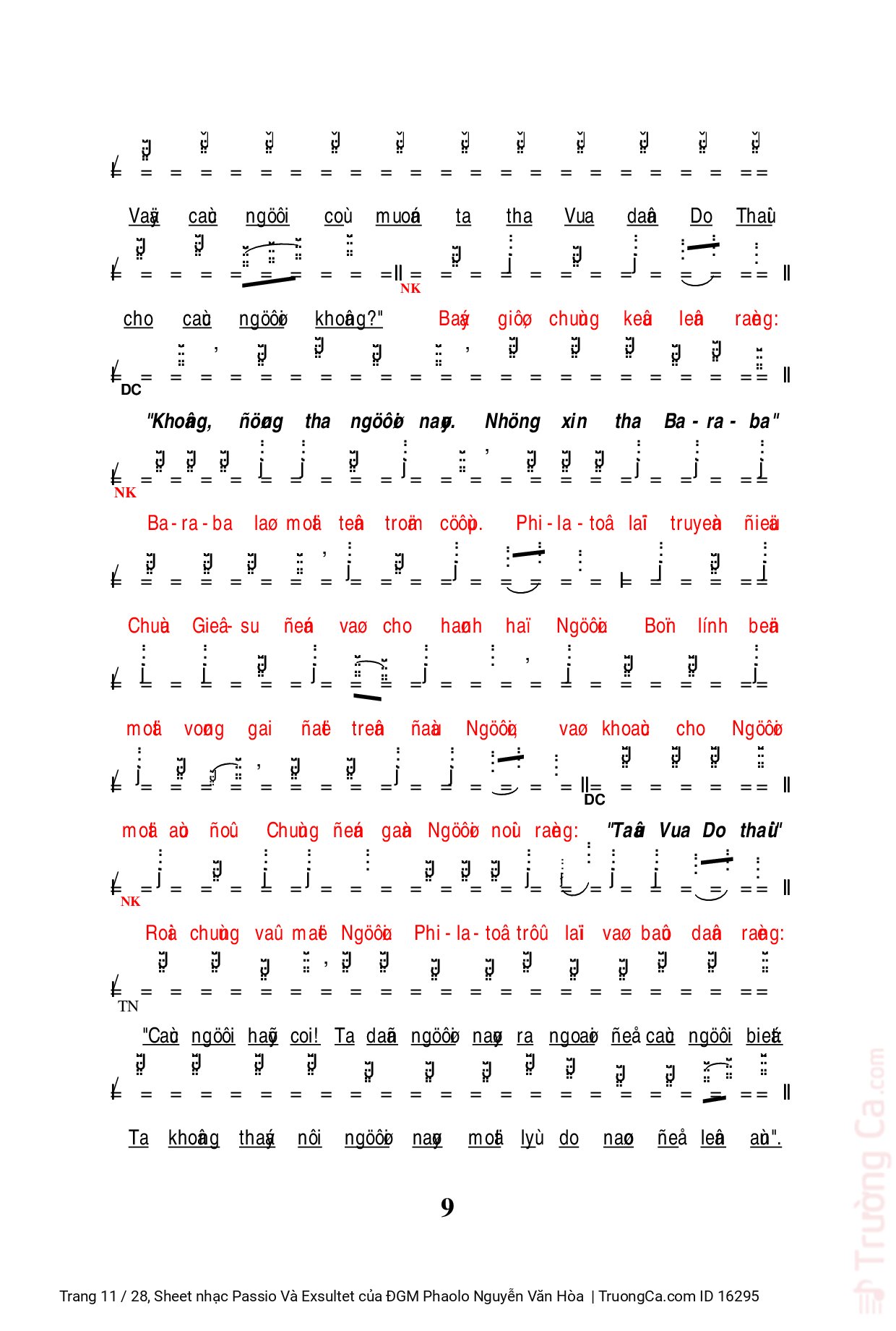 Page 11 of Sheet music PDF Passio Và Exsultet - ĐGM Phaolo Nguyễn Văn Hòa