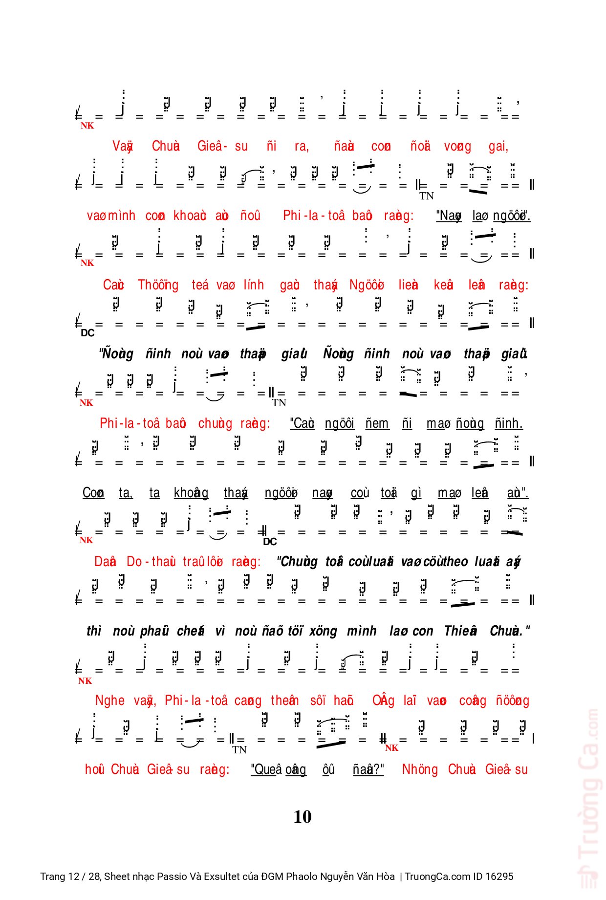 Page 12 of Sheet music PDF Passio Và Exsultet - ĐGM Phaolo Nguyễn Văn Hòa